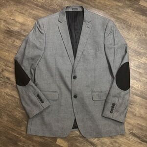 Madison Gray Plaid Blazer with Black Accents